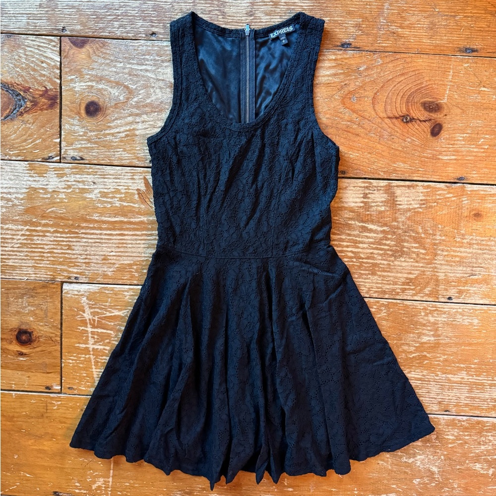 Express Black Lace Midi Dress, Size Small